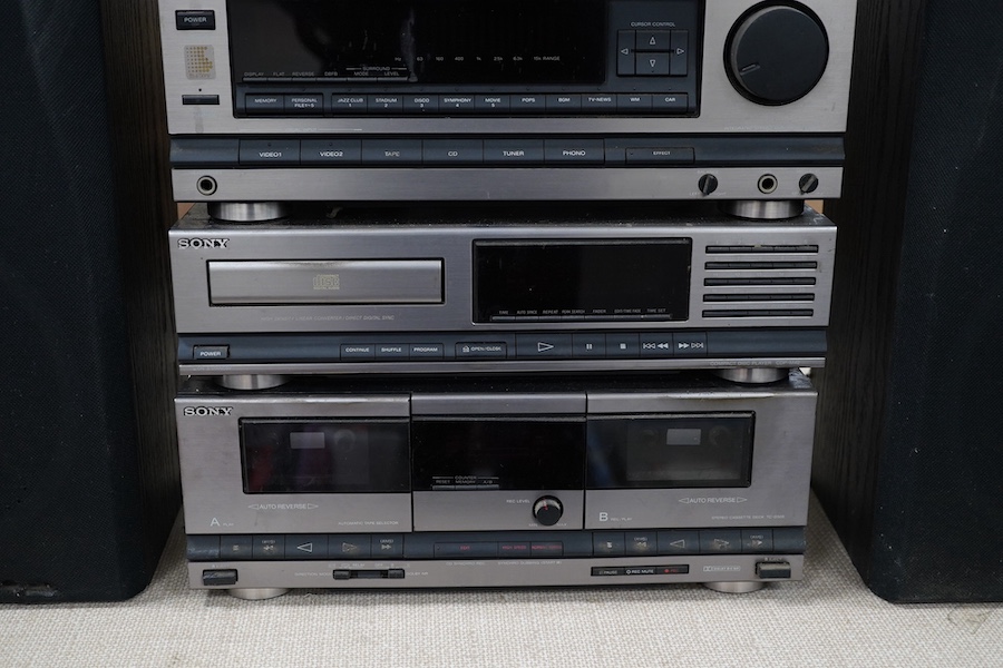 A Sony separates 5-part LBT-D505 stereo system with speakers. Condition - poor to fair.